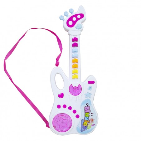 Guitare pour enfants 102268 avec bandoulière mélodies enregistrées et lumières
