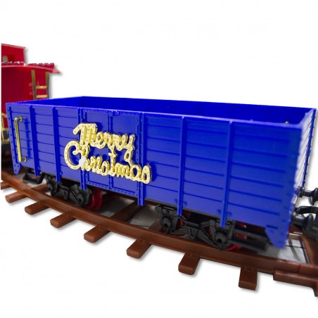 Train d’arbre de Noël batterie 258108 avec lumières et sons 36 pièces 80x19 cm