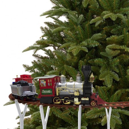 Train arbre de Noël batterie 52pièces 258109 lumières sonores surélevée 130x27cm