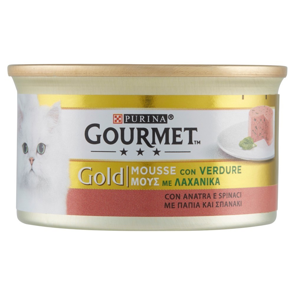 Purina Gourmet gold mousse 046933 avec épinards et canard 85 gr pour votre chat