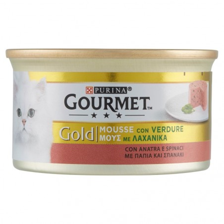 Purina Gourmet gold mousse 046933 avec épinards et canard 85 gr pour votre chat