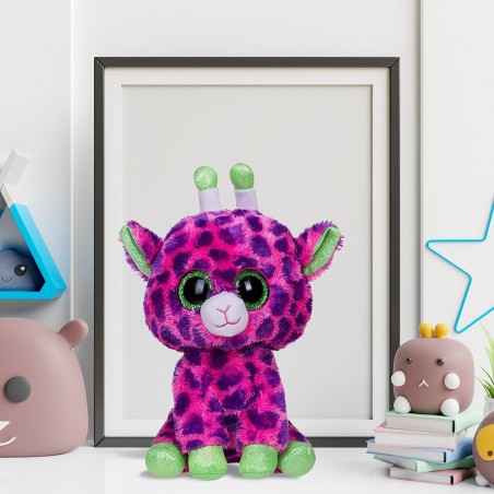 Gilbert coloré et poilu TY girafe en peluche 371426 aux yeux brillants