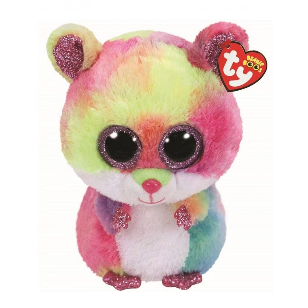 Rodney coloré et poilu 364169 TY BEANIE BOOS hamster en peluche grands yeux