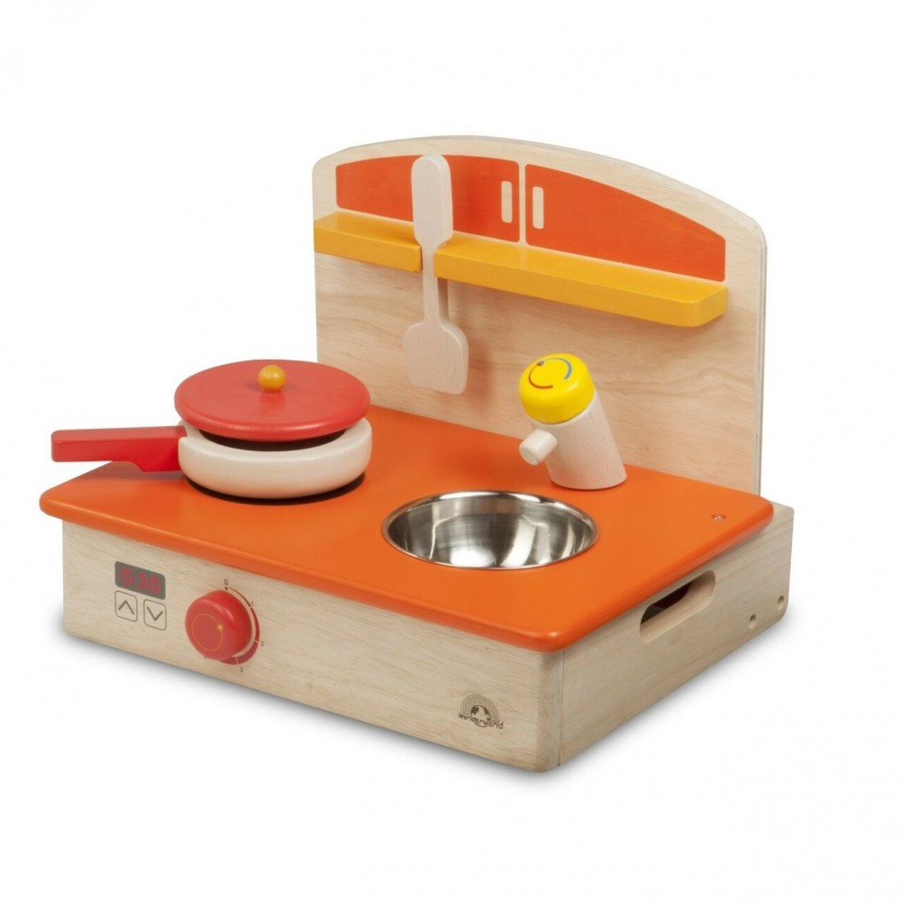 Cuisine portable réaliste pour les enfants 145571 avec poêle et palette