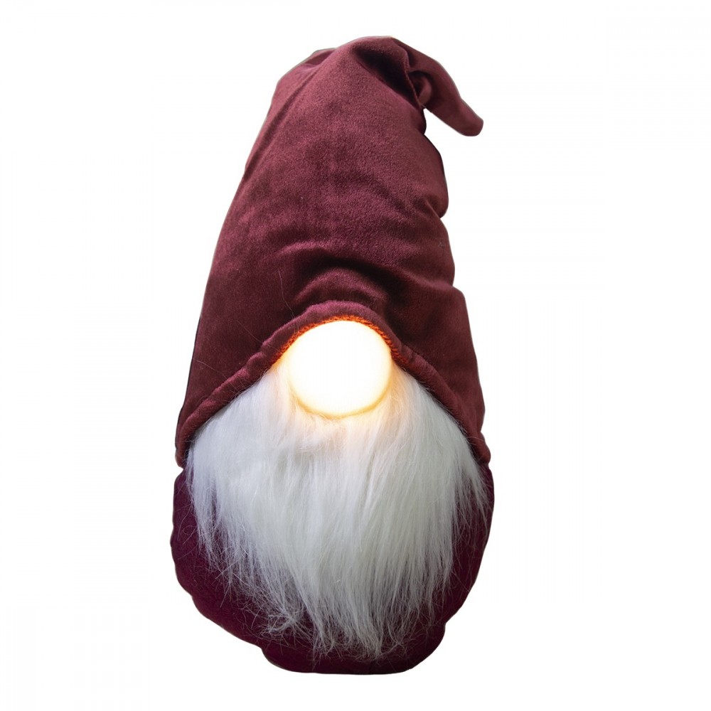 Décoration de Noël gnome rouge 305050 batterie lumière 15x15x45h cm