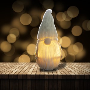 Décoration de Noël gnome blanc 308029 batterie lumière... 2