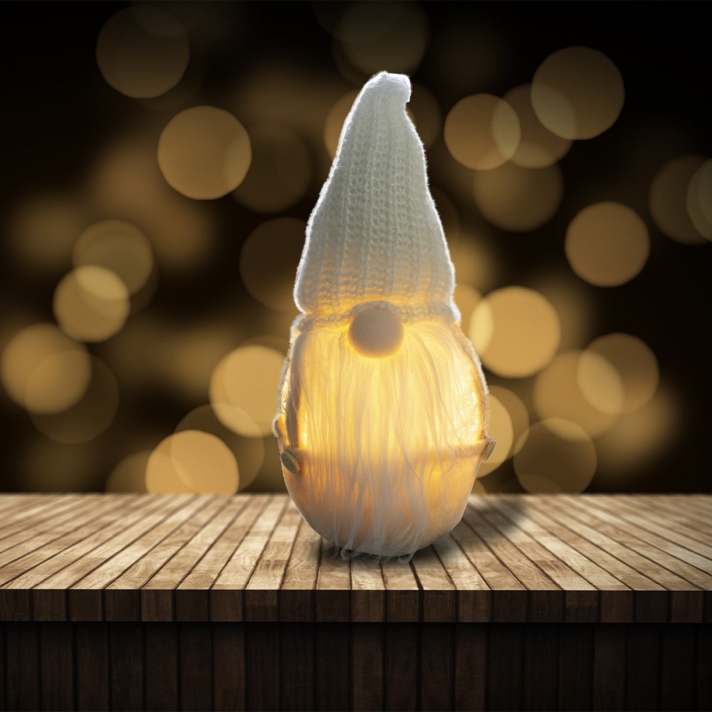 Décoration de Noël gnome blanc 308029 batterie...