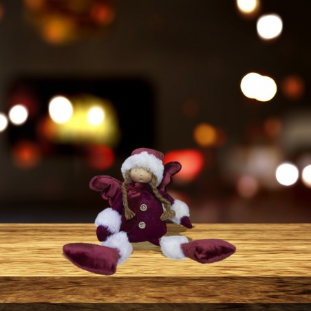 Fée séance rouge de Noël 305097 décoration avec lumière 25x12x8 cm