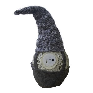 Décoration de Noël gnome gris 308027 avec batterie... 2