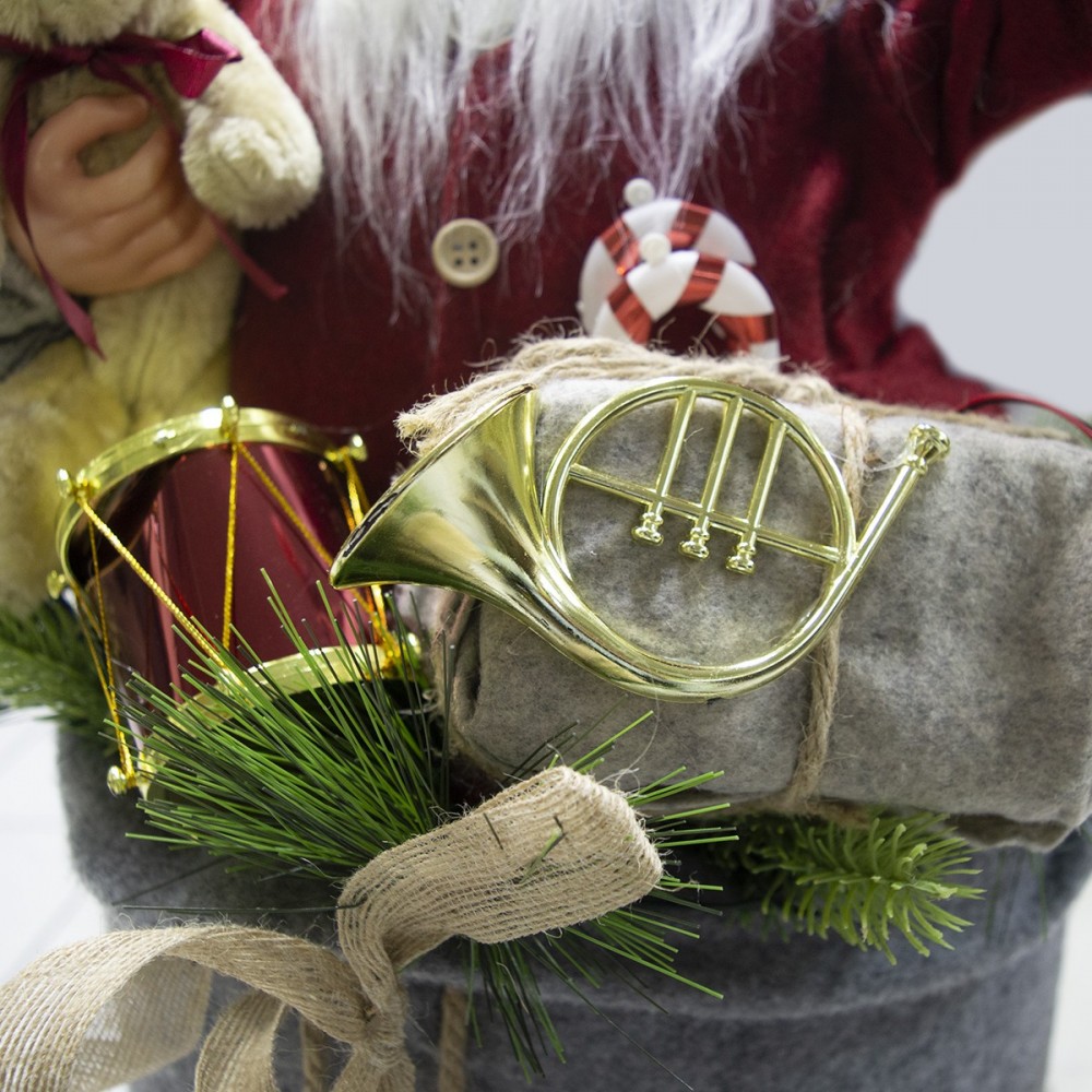 Père Noël rouge gris décoration sac 80cm 900638...