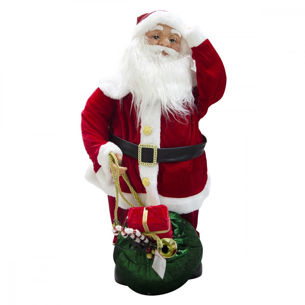 Santa Claus décoration avec sac cadeau 80cm 900652 musique lumières et mouvement