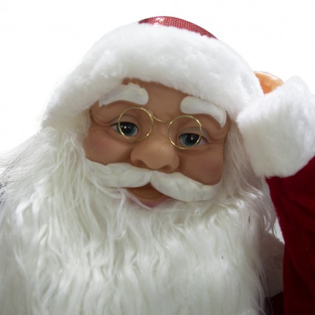 Santa Claus décoration avec sac cadeau 80cm 900652 musique lumières et mouvement