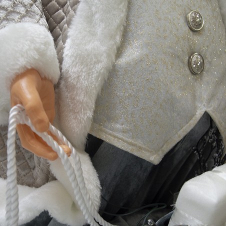 Santa Claus champagne 80cm 900881 décoration avec musique, lumières et mouvement