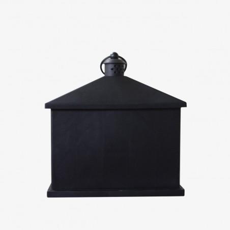 Lanterne avec feu faux 994852 cheminée led 20x9x20h cm couleur noire