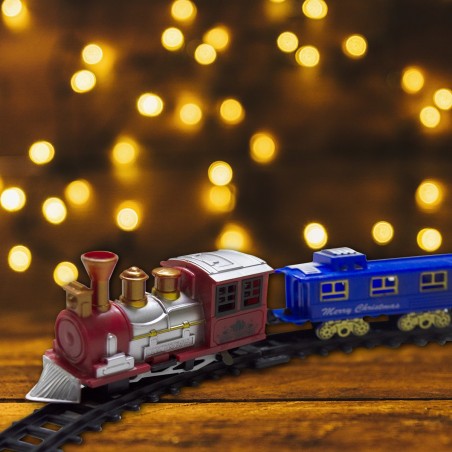 Train de Noël et piste avec Puzzle 3D sous arbre 21Pz 258053 longueur 250cm