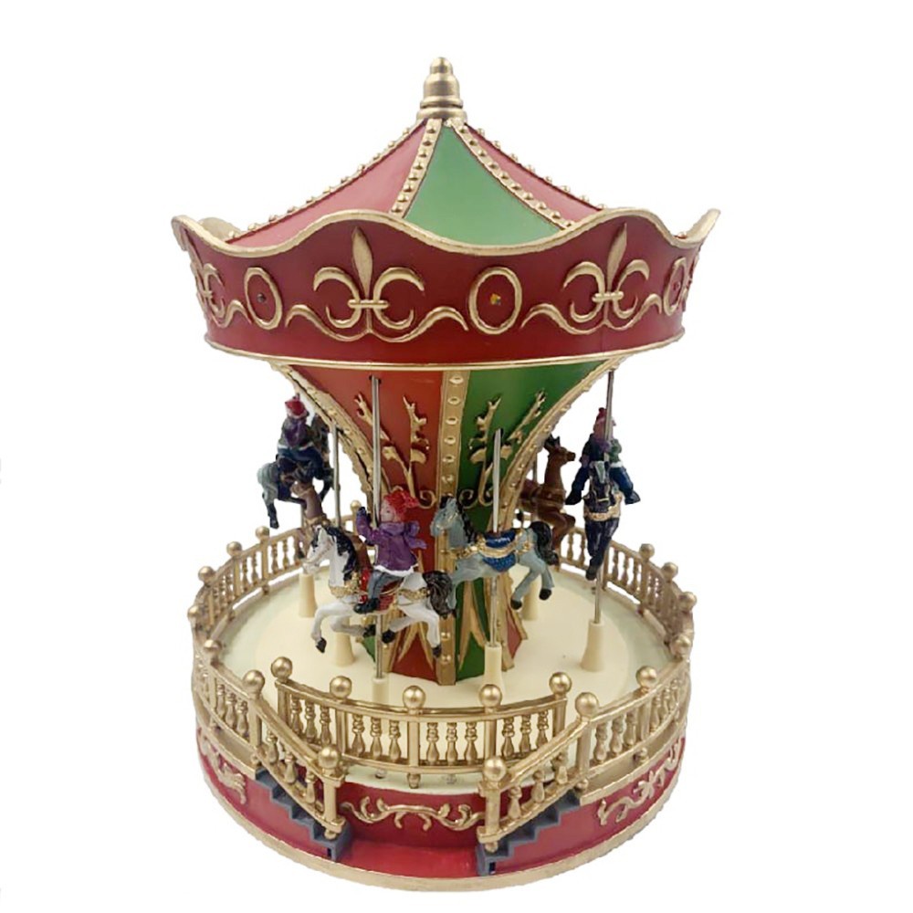 Carrousel de Noël avec des chevaux 367001 , 28x22cm boîte à musique