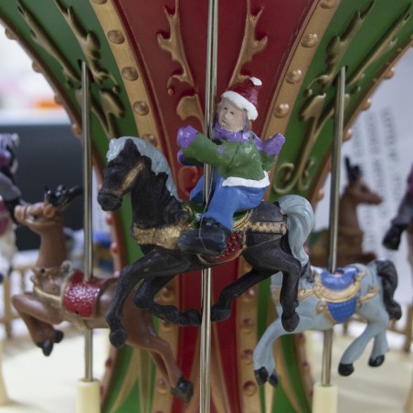 Carrousel de Noël avec des chevaux 367001 , 28x22cm boîte à musique