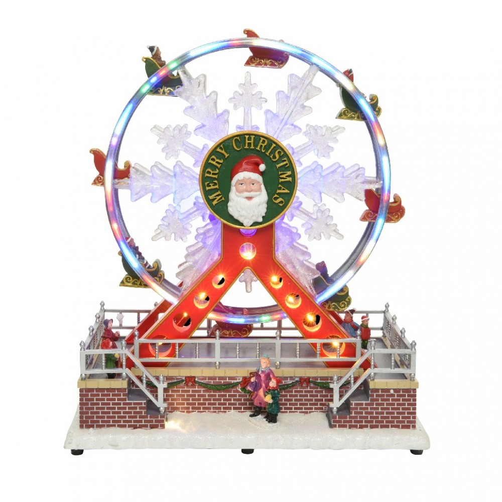 Carrousel de Noël Grande roue 367003 avec musique, lumières et mouvement 29x31cm