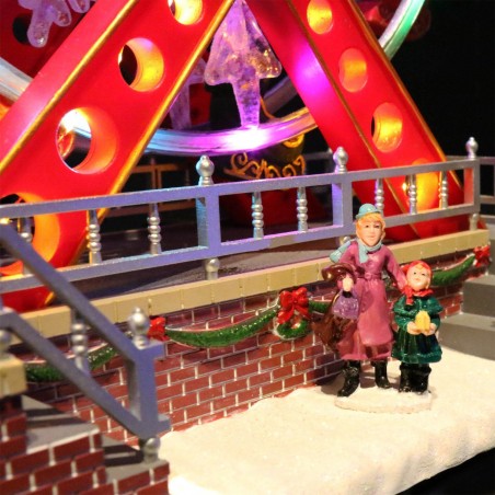 Carrousel de Noël Grande roue 367003 avec musique, lumières et mouvement 29x31cm