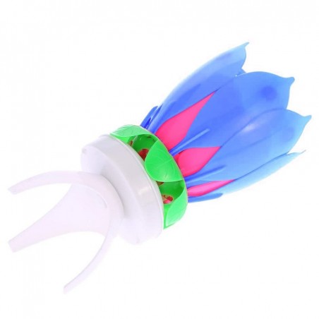 Bougie en forme de fleur musicale 456910 avec effets sonores et tournant BLEU