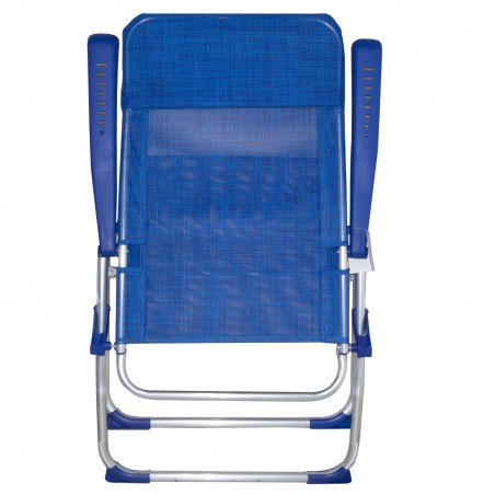 Couple Chaises longues 379530 inclinable 8 positions tube 22mm en aluminium BLEU