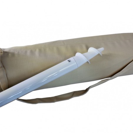 Parasol de plage rond Cayman DIM001 115 x 160 cm avec tige et coupe-vent ECRU