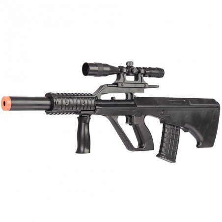 Fusil d’assaut jouet AUG 434000 avec des balles et un viseur 6 MM