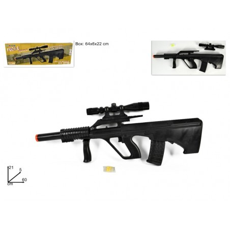 Fusil d’assaut jouet AUG 434000 avec des balles et un viseur 6 MM