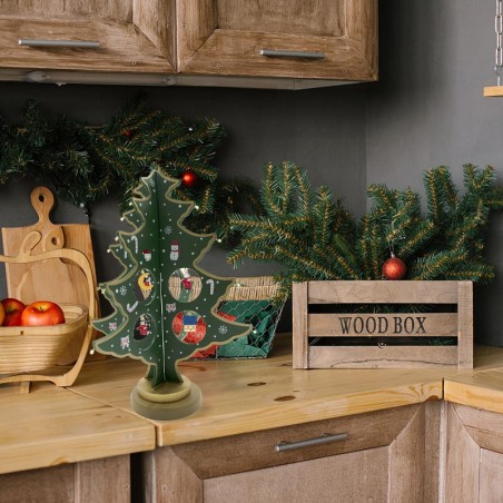 Décoration de Noël 743535 arbre de Noël 29cm avec 20 accessoires de base en bois