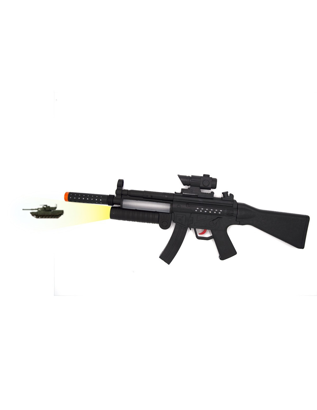 Mitraillette MP5 jouet avec projecteur et sons 358771 couleur Noir 62x23 cm