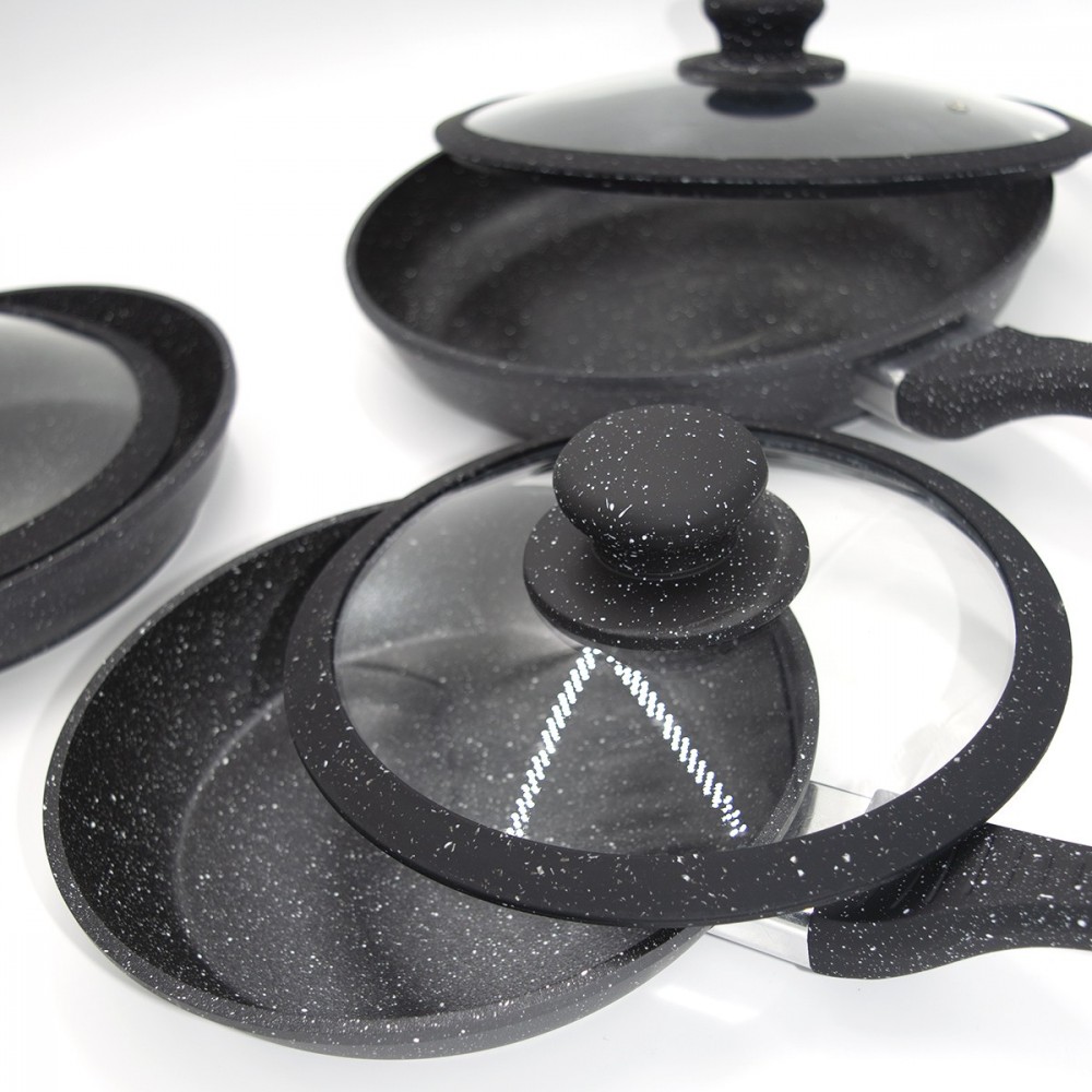 DGBAVARIA set 6 pièces poêles et couvercles...