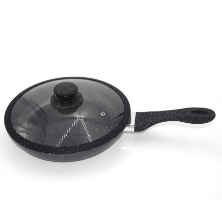 DGBAVARIA set 6 pièces poêles et couvercles 120001 NOIR en pierre 20-24-28cm