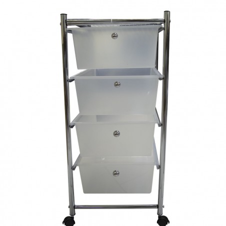 Panier multifonction Porte-objets esthéticiennes maison 4 tiroirs blancs , roues