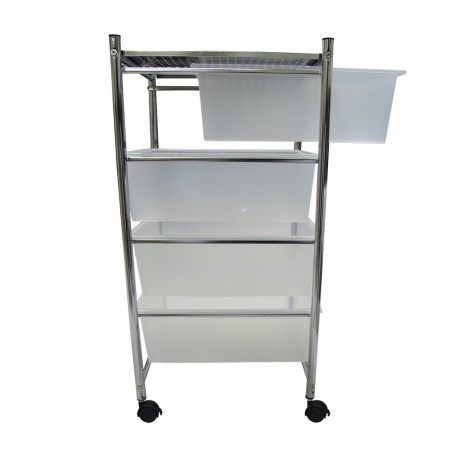 Panier multifonction Porte-objets esthéticiennes maison 4 tiroirs blancs , roues