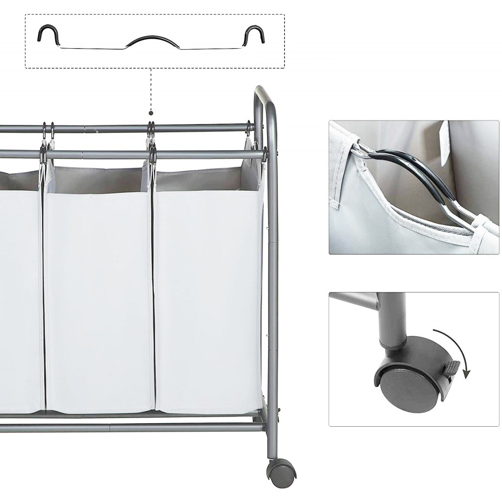 Panier Porte-objets et linge 3 sacs amovibles...