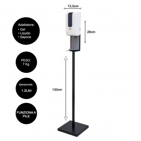 Dr Pem Piantana Distributeur avec distributeur 1.2L à piles 120x13 cm