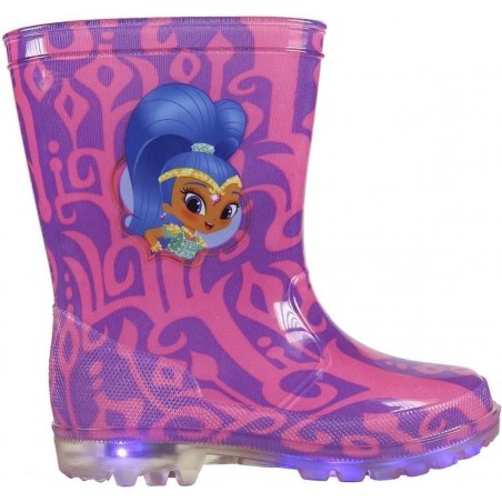 Bottine fille 23-2765 galosce semelle lumineuse Shimmer and Shine violet et rose