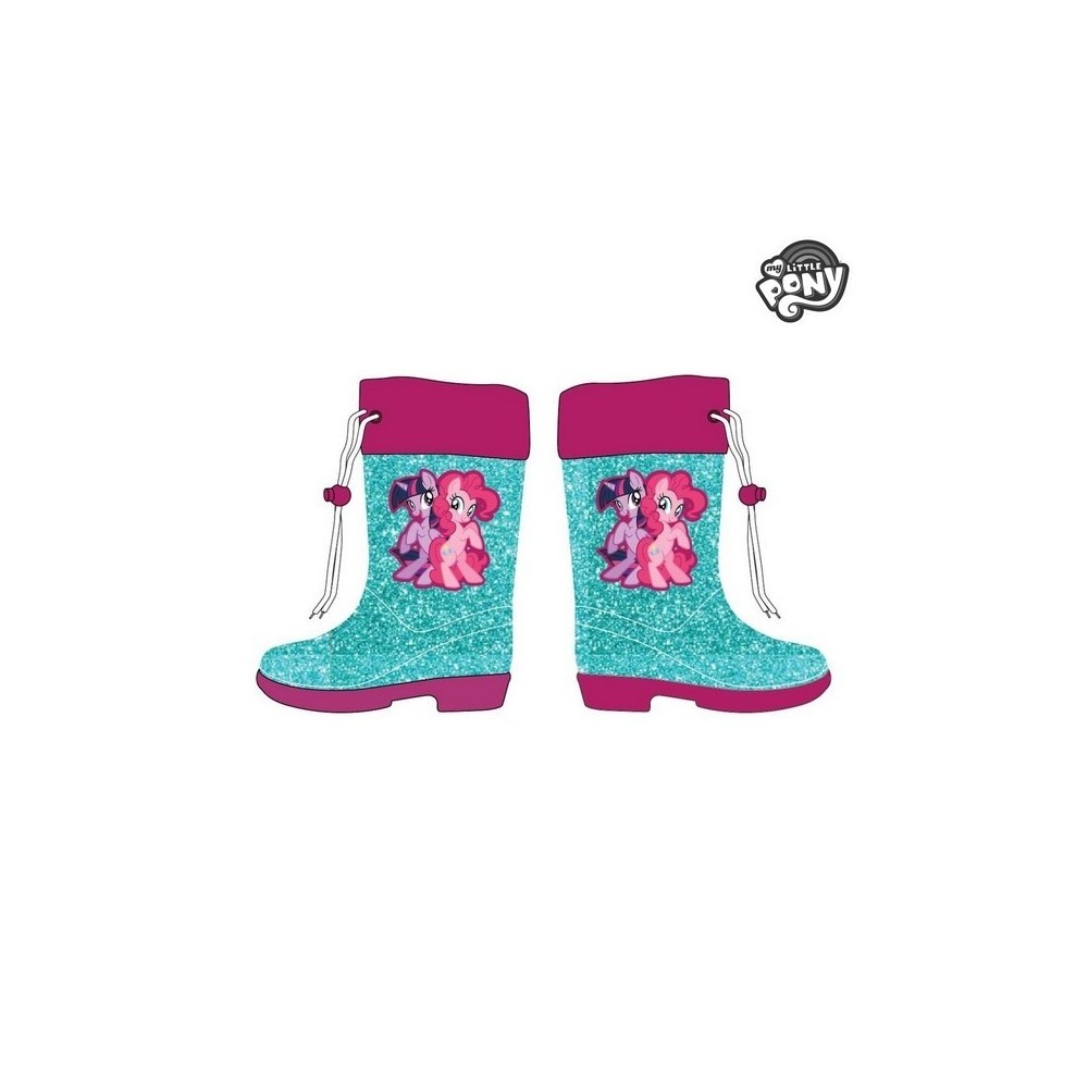 Bottine fille 23-3496 galosce pluie MY LITTLE PONY turquoise et rose