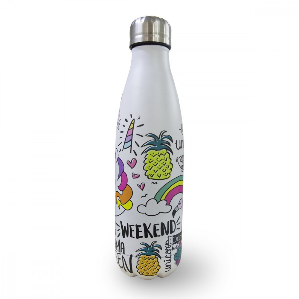 Bouteille UNICORN acier double paroi ID0009 réutilisable 500ml NO BPA