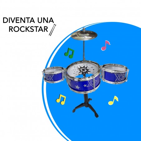 REMITOYS Set Batterie 4 éléments pour enfants 258048 à monter 30 cm