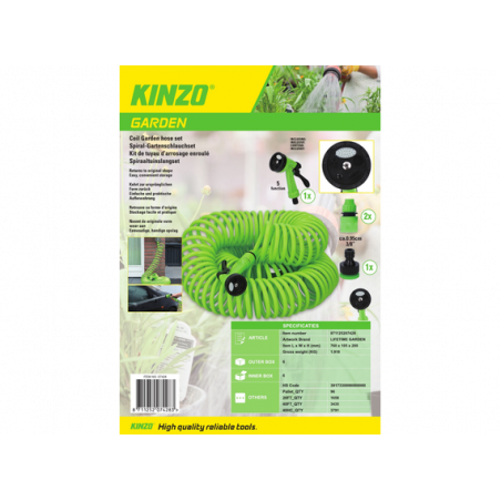 FUBUCA tuyau extensible 074283 jardin 30 Mt 7 fonctions de raccord rapide