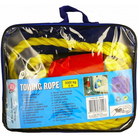 All Ride corde remorque longue de 4 mètres 362403 remorquage max 5000kg en nylon