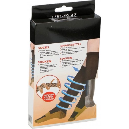 Chaussettes de coton de cuivre défacifiant 160207 effets bénéfiques, détend
