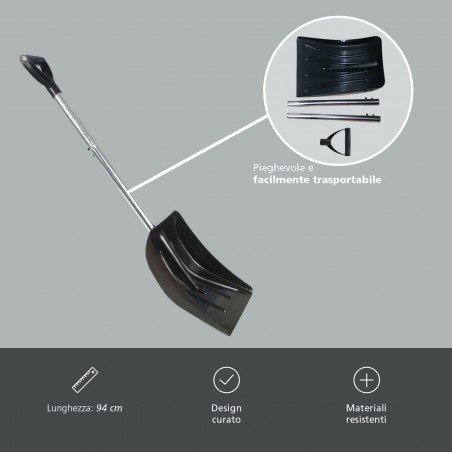 Pelle à bretelles 918303 compact 94 cm amovible pliable ALL RIDE SNOW