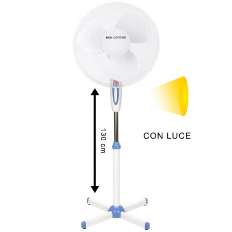 DGSUMMER Ventilateur plante pelle 40cm 3 vitesses puissance 45W 130h cm, lumière
