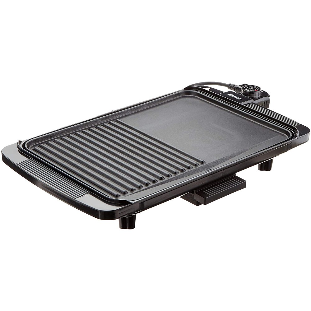 Maître Grill électrique EB1500 plaque 1500W anti-adhérent amovible 50x30x8h cm