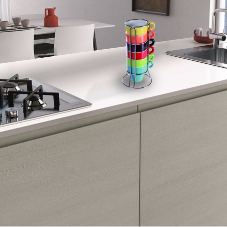 Mini Mug Café 788086 Set de 6 tasses colorées pour le café, avec stand 5x5 cm