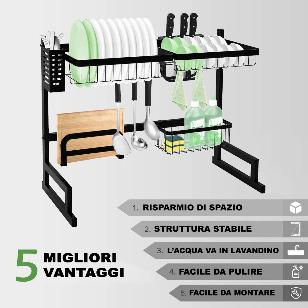 Emay Égouttoir 92x45h cm acier 013005 de dessus...