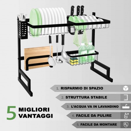 Emay Égouttoir 92x45h cm acier 013005 de dessus évier vaisselle