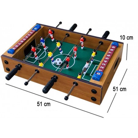 Table de Football Babyfoot 539706 table avec 2 boules 51x51x10h cm